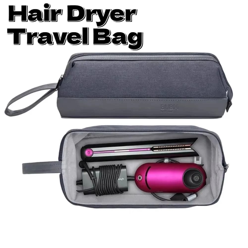 Portable Travel Hair Styling Case Dustproof Waterproof Hair Dryer Storage Bag Durable Compact Curling Iron Organizer