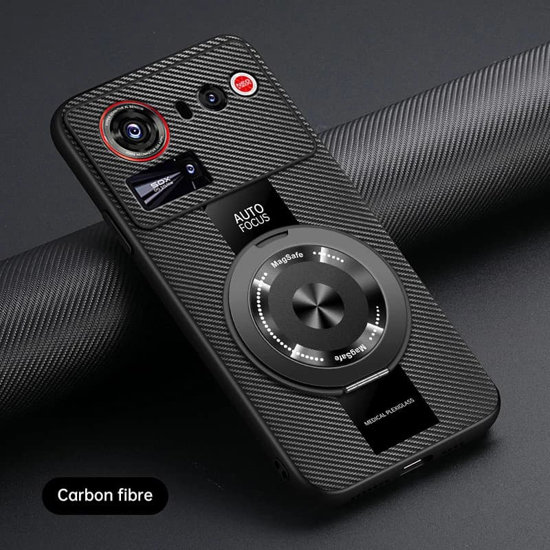 For ZTE Nubia Z80 Ultra Case Magnetic Holder Luxury Leather Phone Cover For Nubia Z 80 Z80Ultra 5G Ring Shell Silicone Bumper