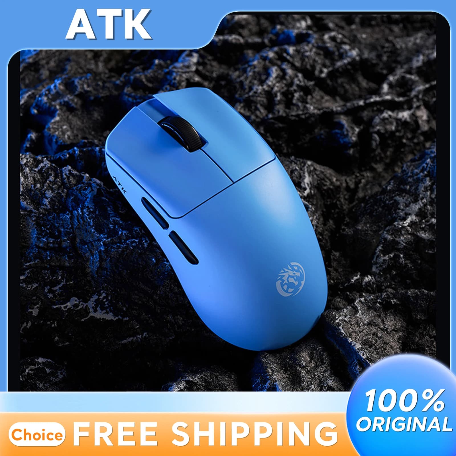 Gaming Mouse Wireless ATK X LEV F1 PAW3950 42000DPI 35g Lightweight, Dual Mode Connection, Mouse Esports Custom Co-Branded