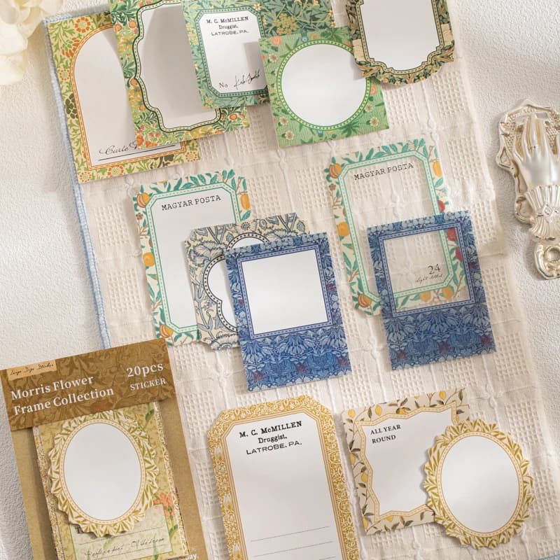 Adesivi Floreali Estetici per Cornici, Decorazione per Foto e Diari, Materiale per Scrapbooking Fai-da-Te, Forniture per Artigianato, Adesivi in PET per Cancelleria