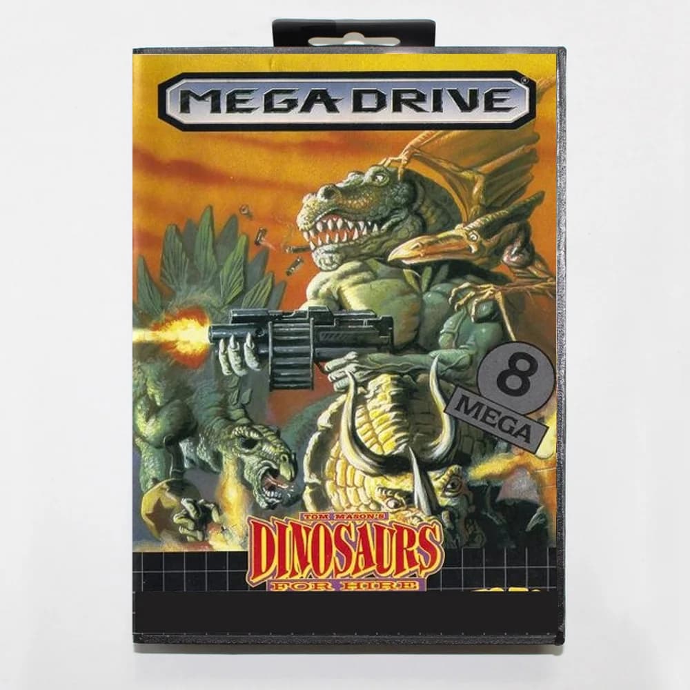 Nuovo arrivo Dinosauri per Hire MD Gioco di carte 16 Bit BR Cover per Sega Megadrive Genesis Cartuccia per console per videogiochi