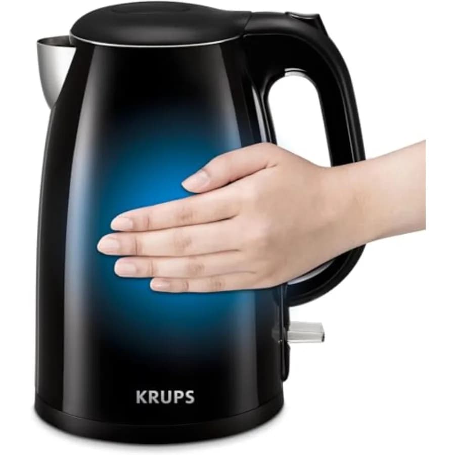 0.5L Electric Kettle with Stainless Steel Interior, 500 Watt, Quick boiling in 80 Seconds, Double Fast Kettle, Keep-Warm function, Black