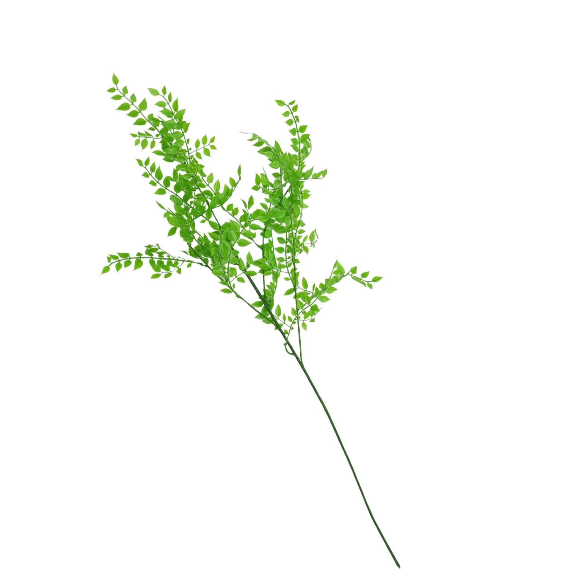 3Pcs Artificial Green Plant Fake Long Stem Branch Bendable Plastic Greenery Wedding Vase Accessories Home Room Decoration Floral