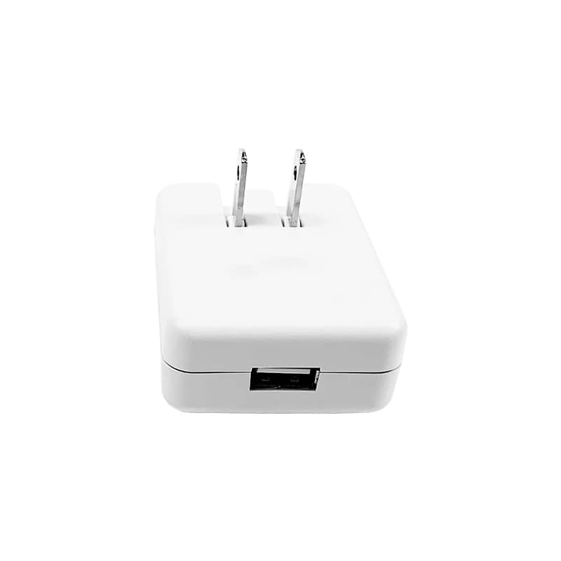 Caricatore USB da Muro Piatto Retrattile 5V 1A 5W, Adattatore di Alimentazione Bianco Compatibile con Telefoni Cellulari Samsung, Tablet, Kindle