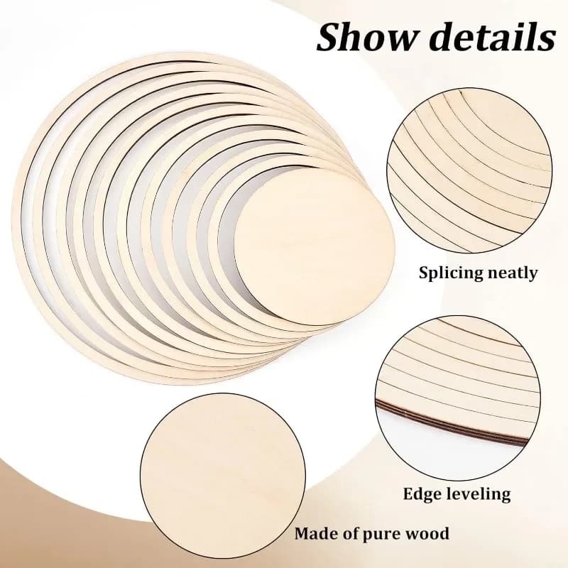 Handcrafted Wooden Geometric Printing Tool Ceramic Plate Mold Set Blank Clay Cutter for Circular & Oval Designs