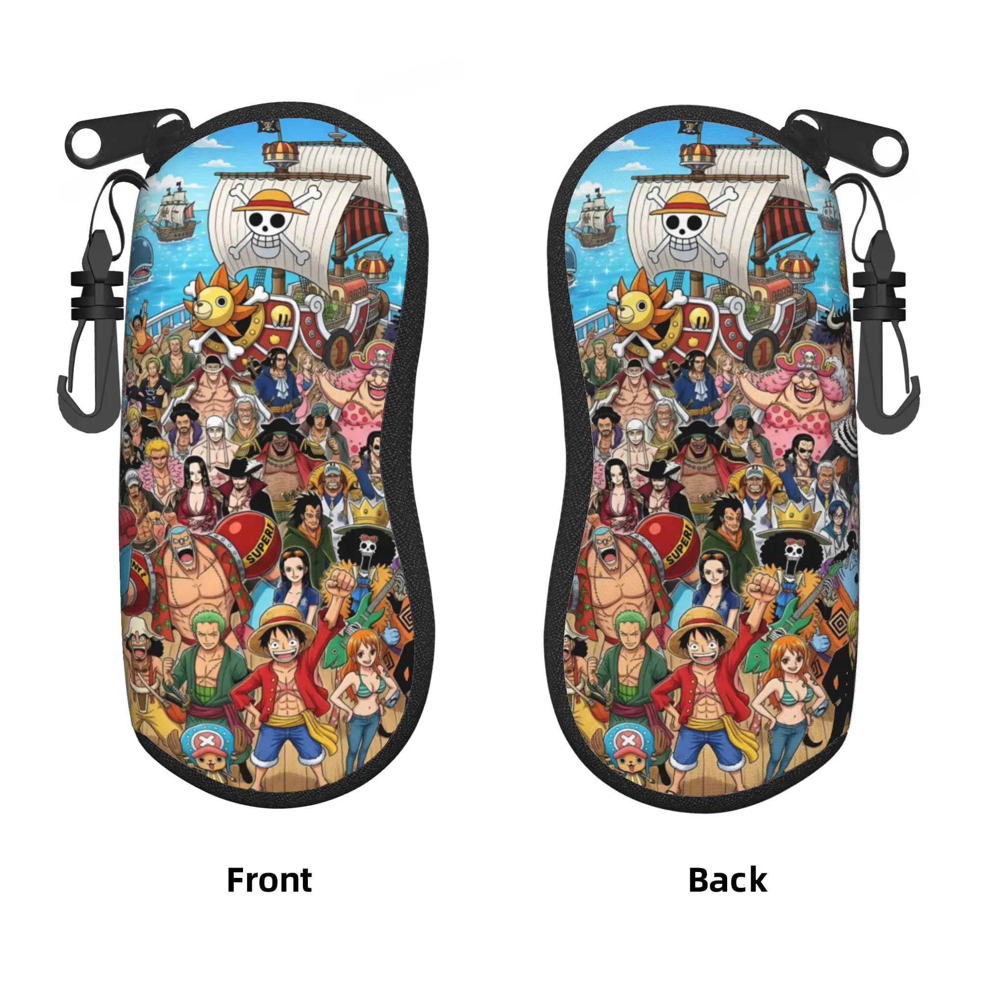 Custom One P-Pieces Luffy Japan Comic Eyeglass Glasses Case Women Men Soft Sunglasses Protective Bag