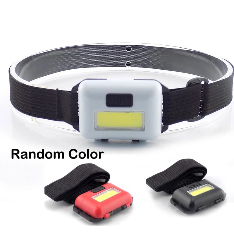 Random color small COB headlamp head light lamp torch lampe Mini headlight lantern hoofdlamp fishing AAA battery camping