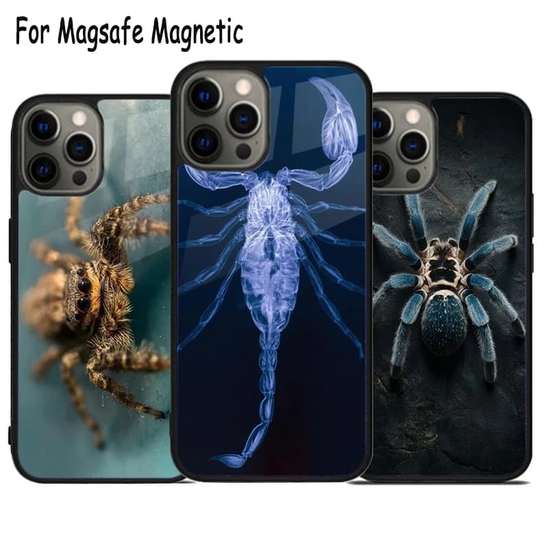 Cover Magnetica Wireless Scorpion Arachnid Insect Bug per iPhone 17 Air 15 16 16e 14 13 11 12 Pro Max Plus Magsafe