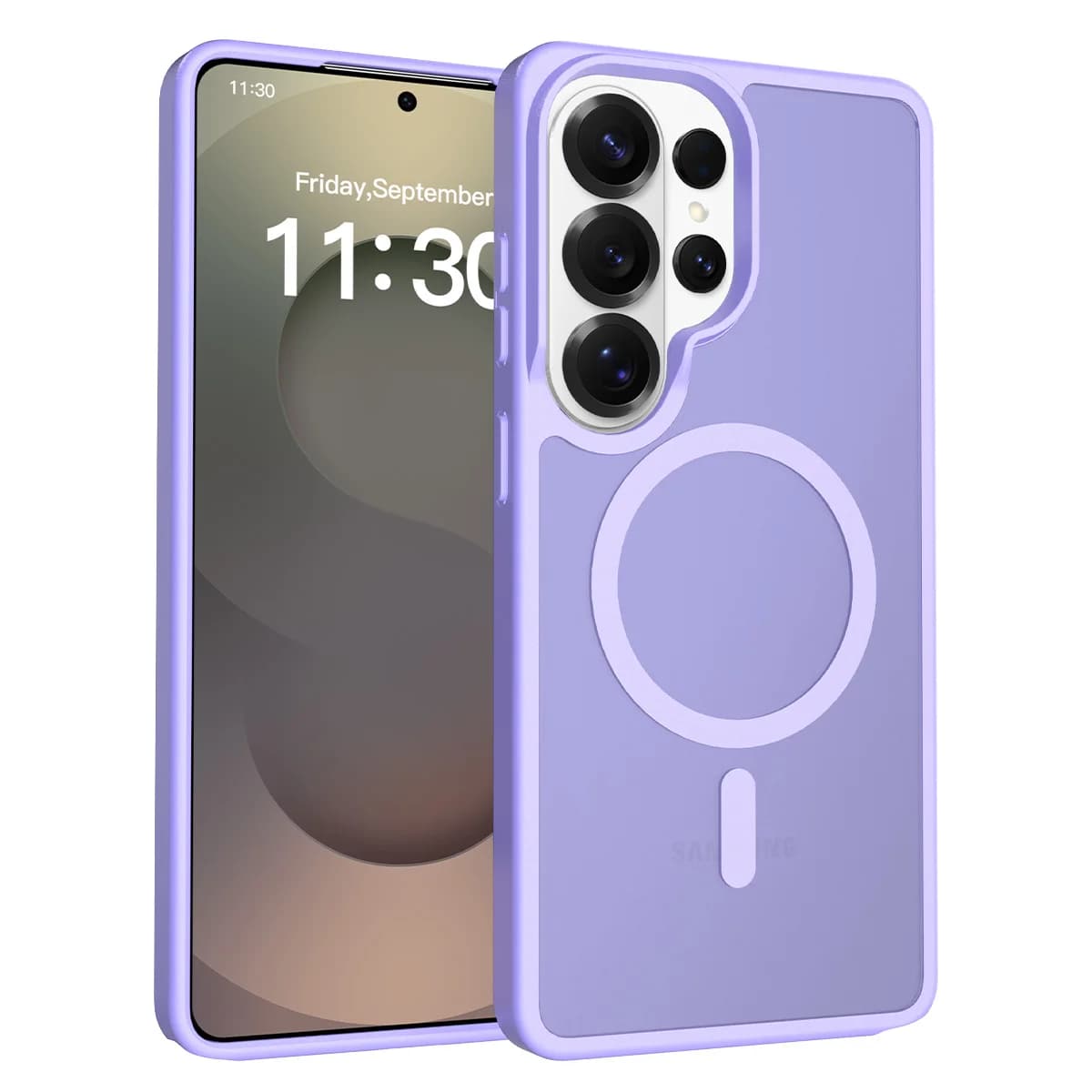 Custodia per telefono trasparente effetto pelle alla moda per Samsung Galaxy S26 Ultra S25 Edge S24 FE S23 Plus, cover posteriore antiurto compatibile con MagSafe