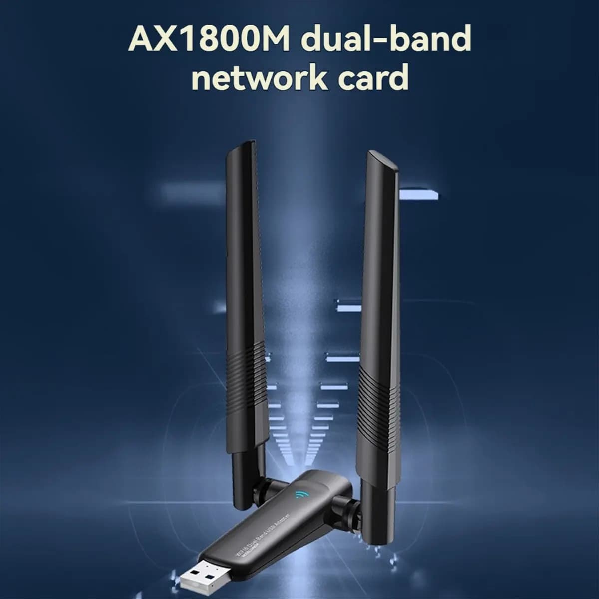 (DT37) 1800Mbps WiFi 6 USB Adapter 5G/2.4GHz Wi-Fi Wireless Network Card High Gain Antenna