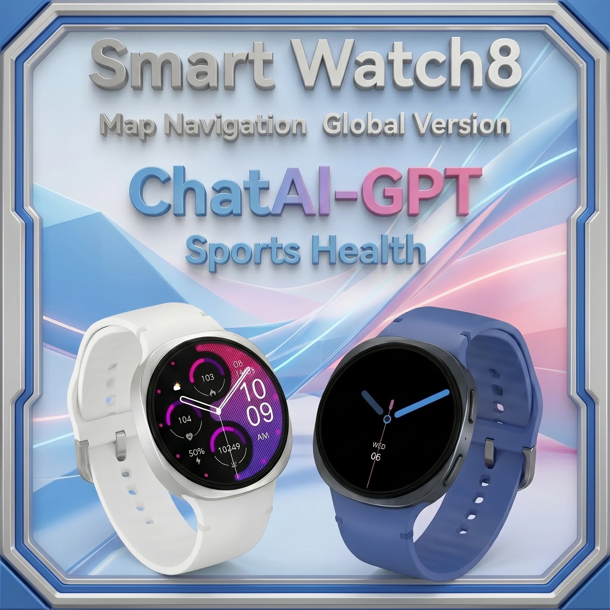 Smartwatch HD8 2026 con Display da 1,46", Chiamate Bluetooth AI, Impermeabile IP68, Tracker Fitness Sportivo, NFC, Orologio Intelligente per Uomo e Donna