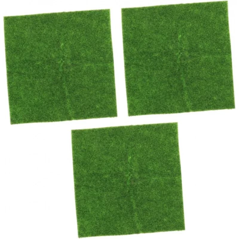 Mini Artificial Green Turf Rug Fake Grass Mat, Miniature Grass Carpet for Fairy Garden Dollhouse Diorama Model Making