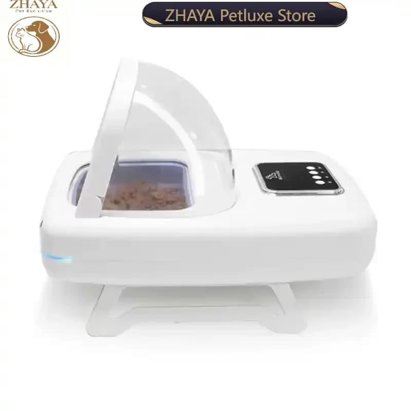 ZHAYA Smart Pet Feeder Automatic Chip Sensing Cat Dog Food Dispenser Timer Portion Control Dry Wet Food Bowl Anti Theft