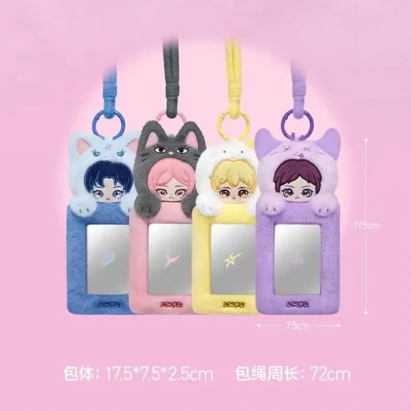 POP MART Aespa FLUFFY CLUB SERIES Porta Carte Blind Box Busta a Sorpresa Mystery Box Giocattoli Bambola Statuetta Anime Carina Ornamenti Regalo