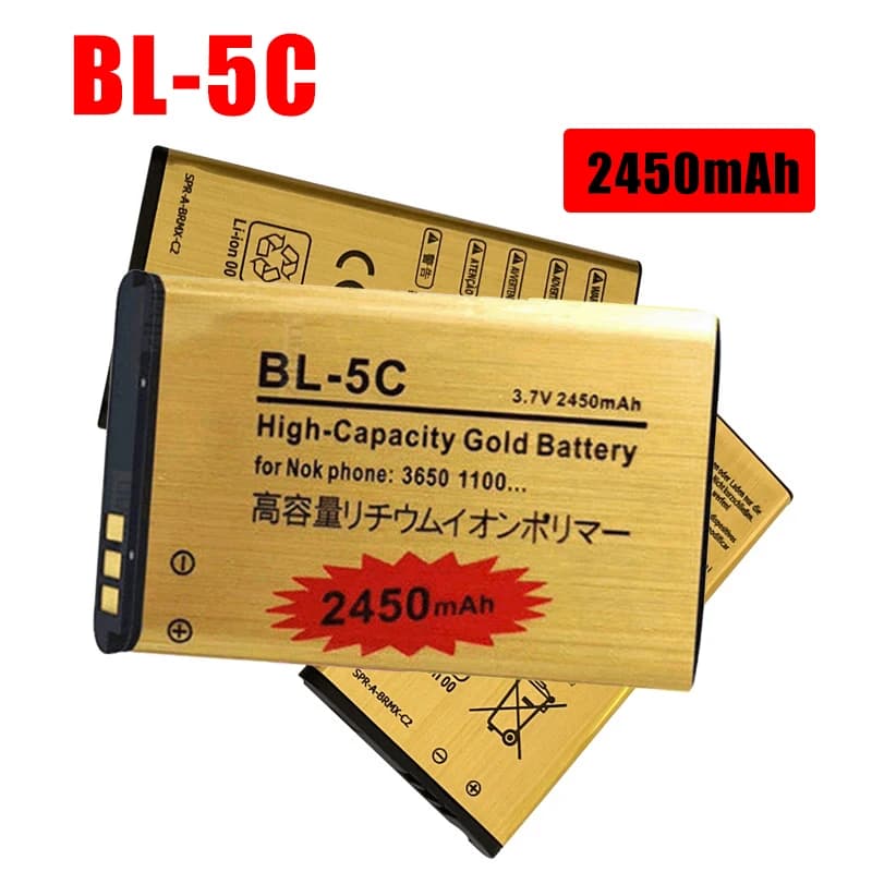 BL-5C Batteria ricaricabile 3.7V 2450mAh BL 5C per Nokia BL5C 1600 6230 2600 1100 1110 1200 1208 2700 3100 3110 N70