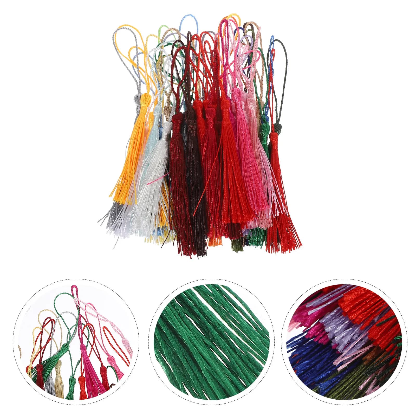 50 Pieces Nappine Cinesi Colored knotted in Silk for Jewelry, Earrings, Bracelets, Keyrings, Bookmarks, Ornaments
