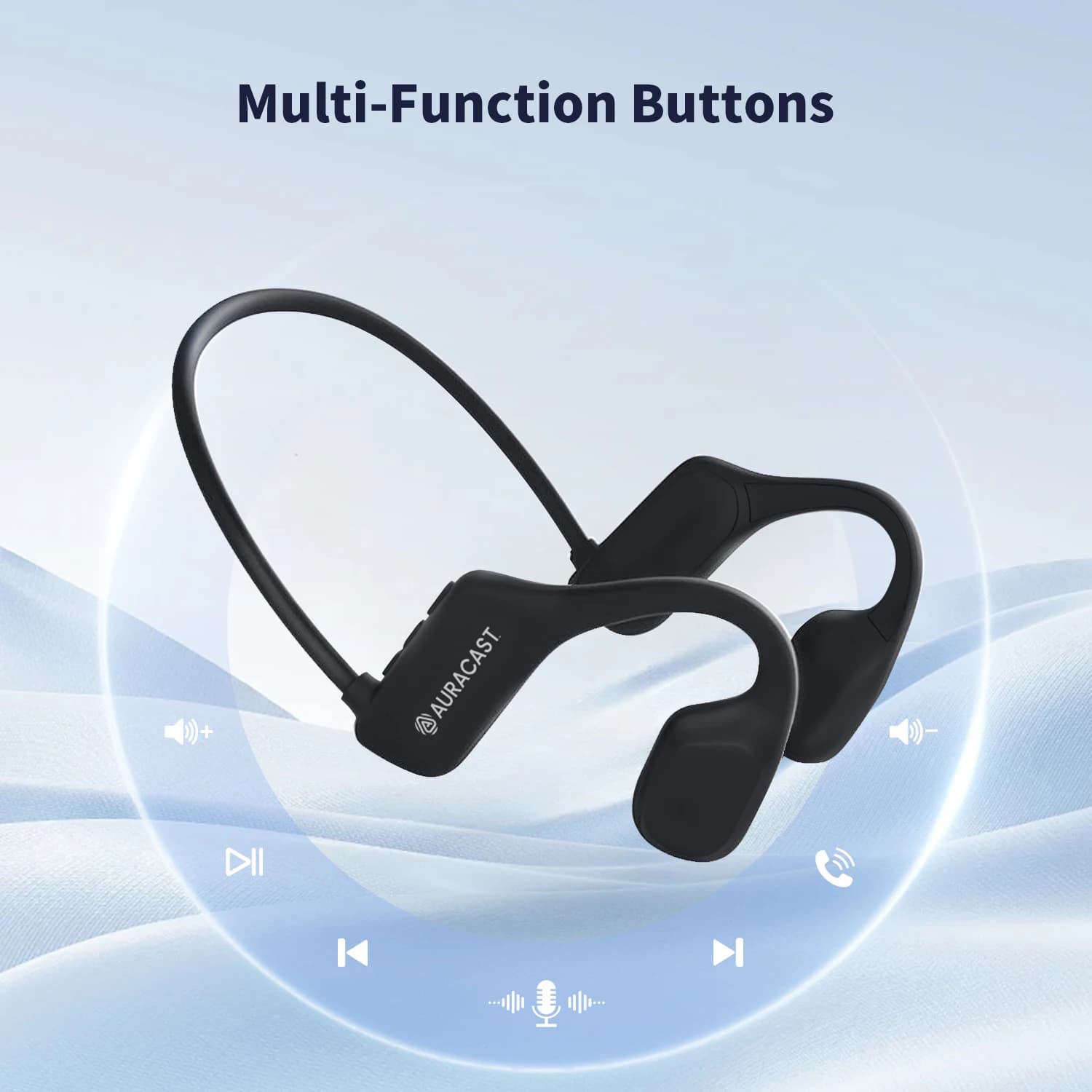 Cuffie a conduzione ossea Bluetooth 5.4 con aptX HD/LL LE Audio Auracast Fino a 12 ore di durata della batteria Cuffie wireless