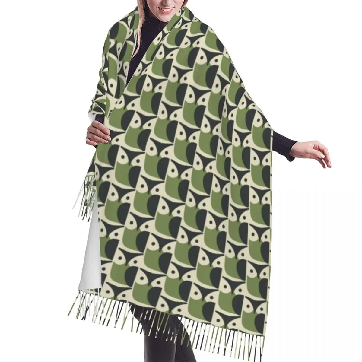 Sciarpe femminili versatili alla moda da donna con scialle caldo autunno inverno gufo