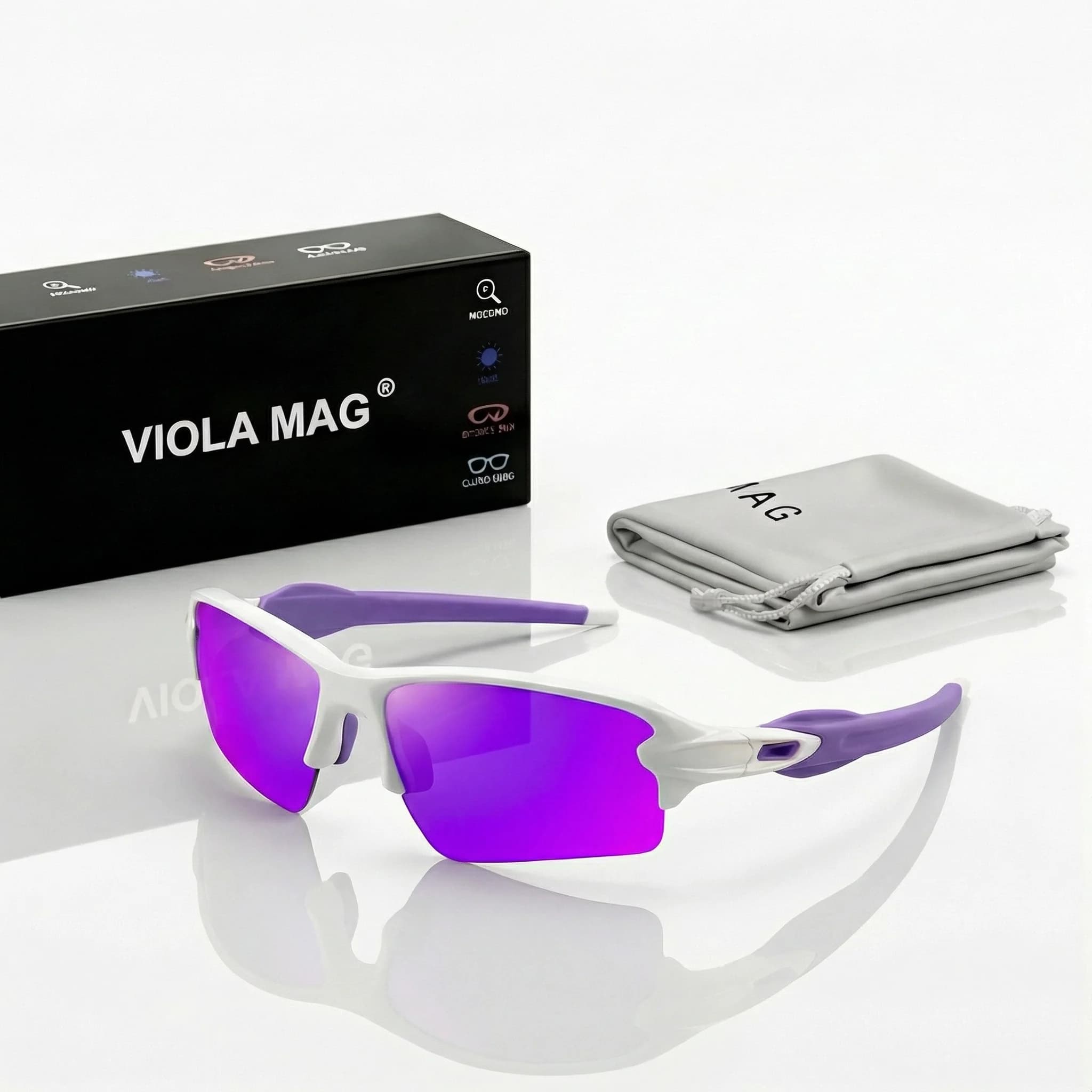VIOLA MAG Unisex Polarized Sports Fashion Glasses, Suitable for Cycling, Fishing, Golf, and Driving