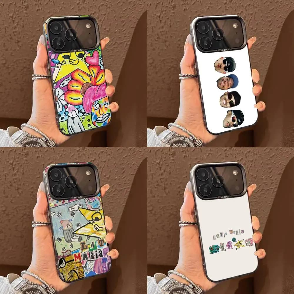 Latin Mafia Phone Case For iPhone 17,16,15,14,13,12,11 Plus,Pro Max,XS,Colorful Silver Phone case Funda Cover