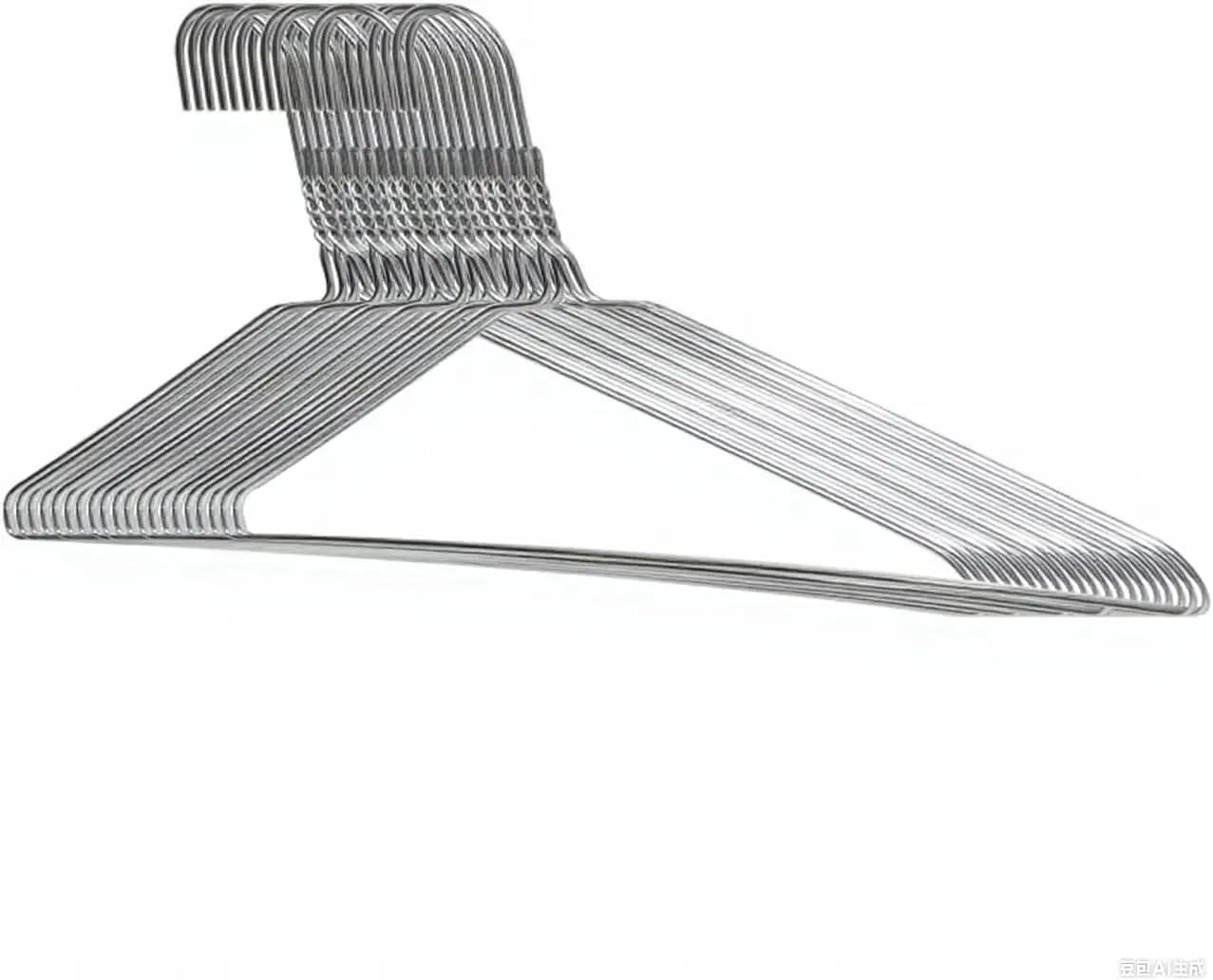 20 Pack Silver Wire Hangers for Clothes, Space Saving Coat Hangers for Closet Organization