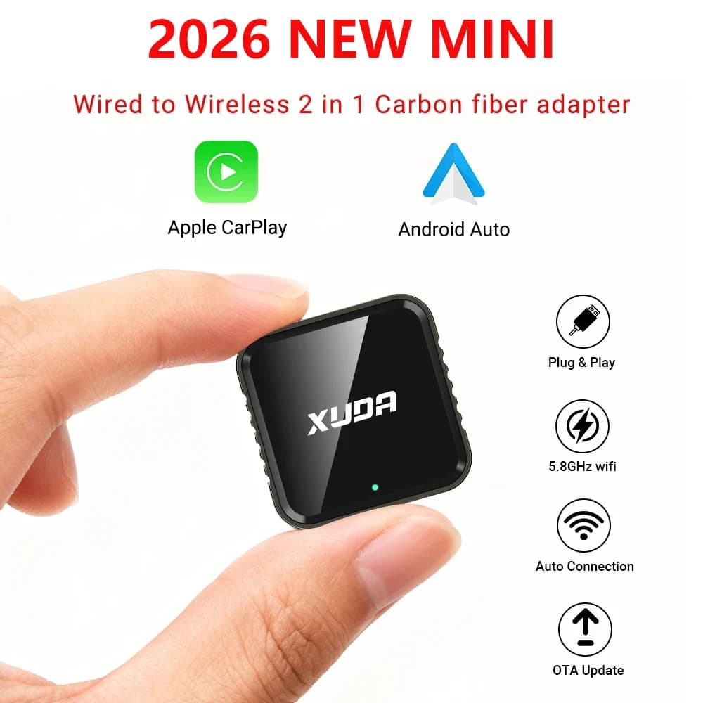 New Wireless Adapter XUDA 2 in 1 for CarPlay and Android Auto, WiFi 5Ghz Type-C/USB Plug & Play CarPlay Wireless
