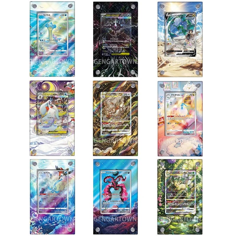 Espositore per Carte della Serie Pocket Monster, Cornice Fotografica per Carte Anime PTCG Manaphy Zoroank Moltres Froslass Darkrai, Regalo da Collezione