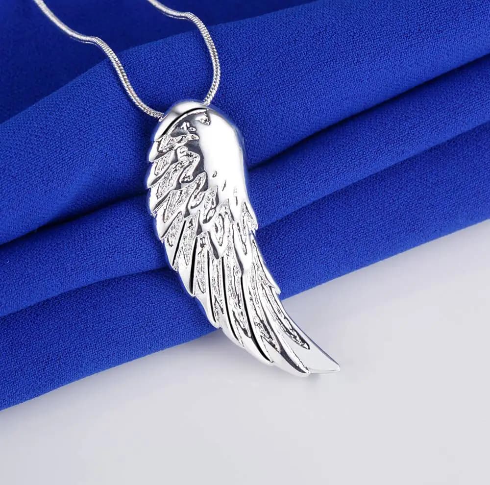 925 Sterling Silver Necklace Pendant for Women Wedding Jewelry Fine Accessories High Quality Angel Wings Fashion Gifts Party