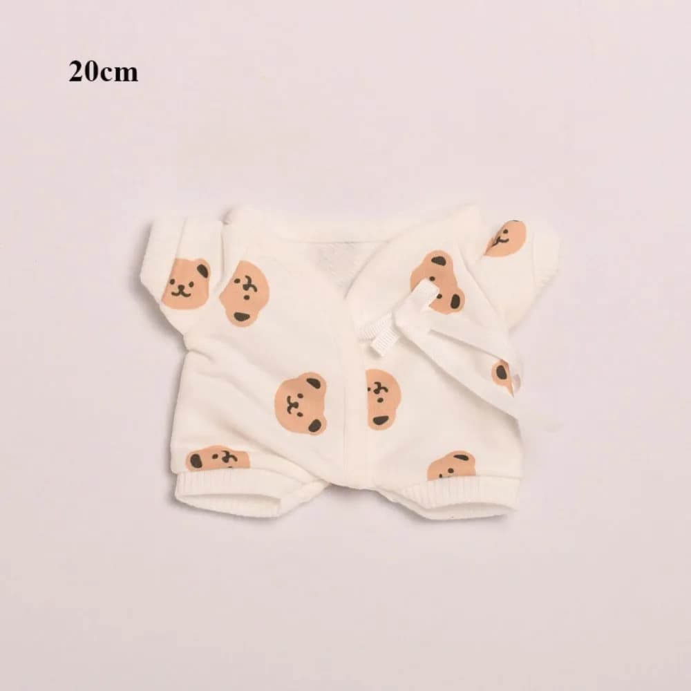 15 cm/20 cm Cotton doll pajamas with eye mask Cotton doll stuffed dress for sleeping Cute bathrobe Spare doll accessories