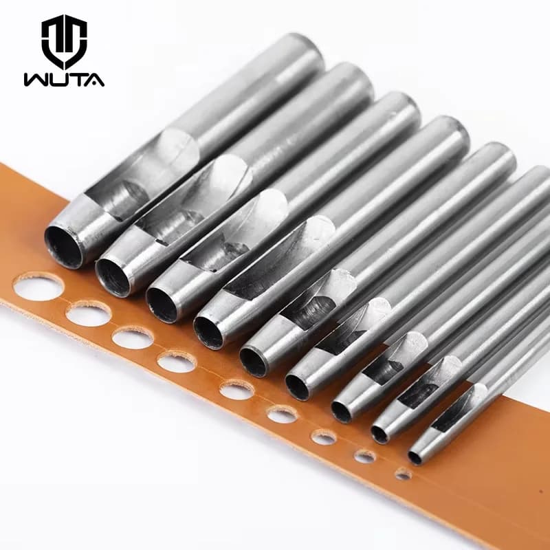 WUTA Strumento per punzonatura rotonda in pelle 1-15 pezzi Set di punzonatrici cave Strumenti di punzonatura artigianali fai-da-te per cinturino da cintura, cinturino per orologio, tessuto, plastica