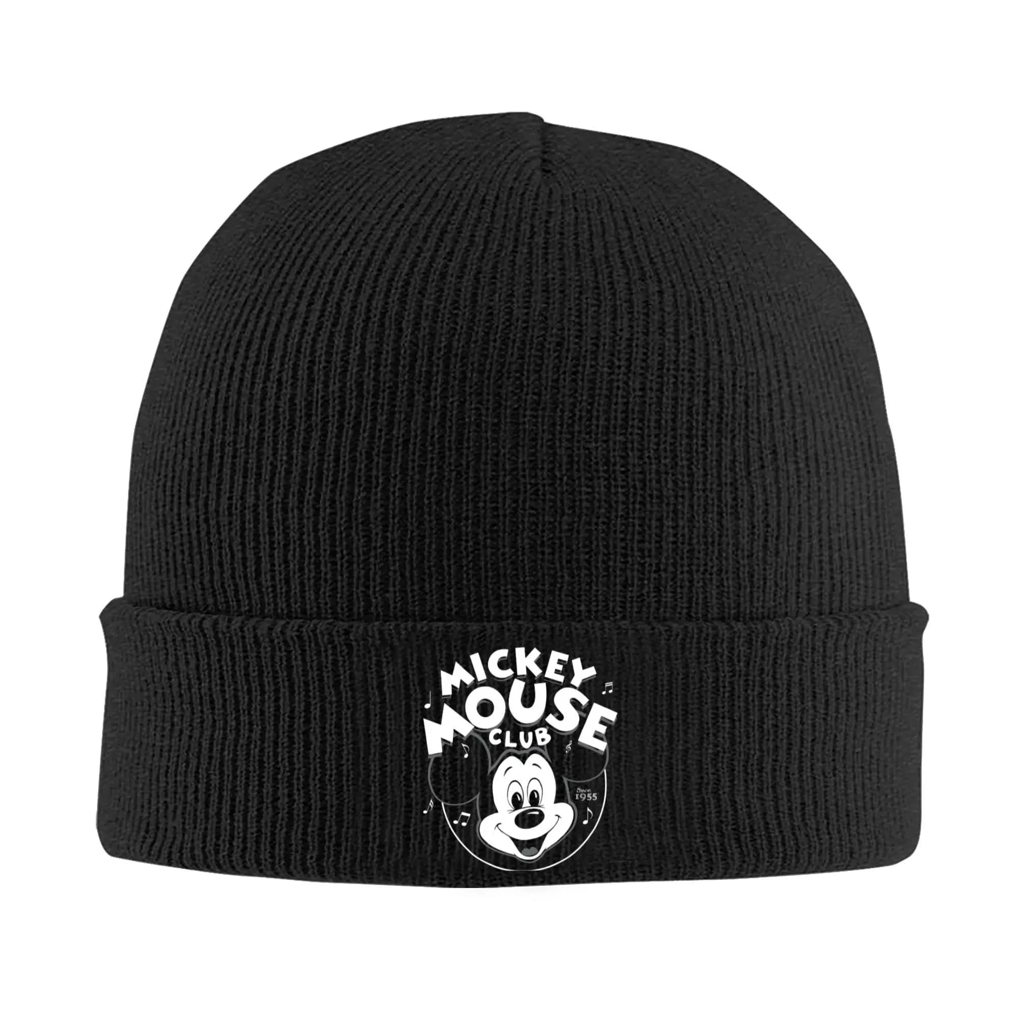 Personalizzato Mickey Mouse Club dal 1955 Skullies Berretti Berretti Unisex Inverno Caldo Cappello lavorato a maglia Cappelli per cofano per adulti Berretto da sci all'aperto