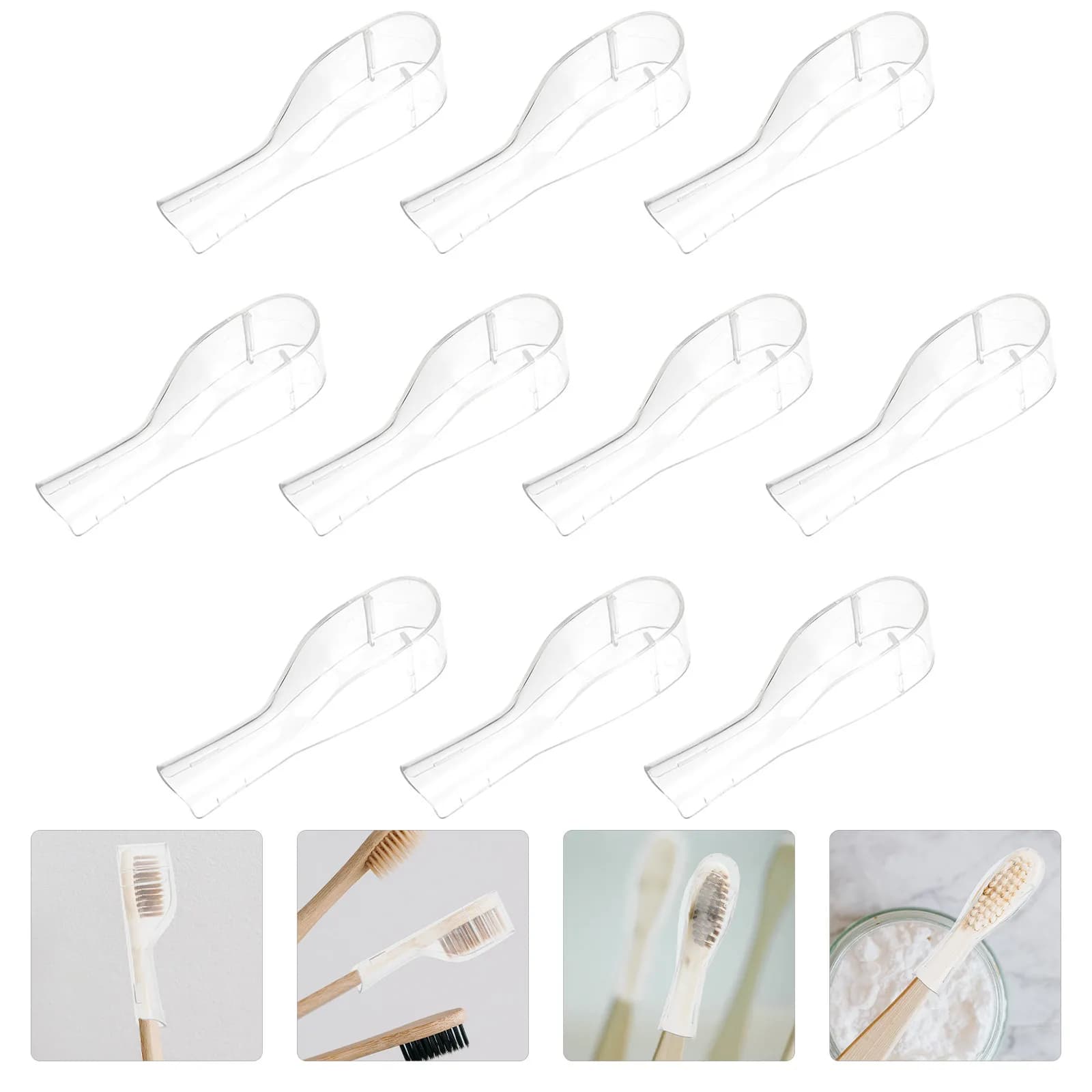 10 Pieces Plastic Toothbrush Cover, Electric Toothbrush Protection, Portable Travel Carpet for Home, Office, Exterior