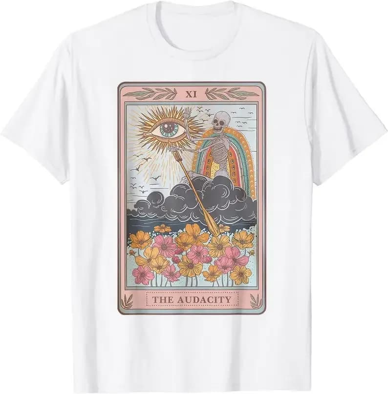 The Audacity Skeleton Tarot Card t-shirt estetica Sun Evil Eye