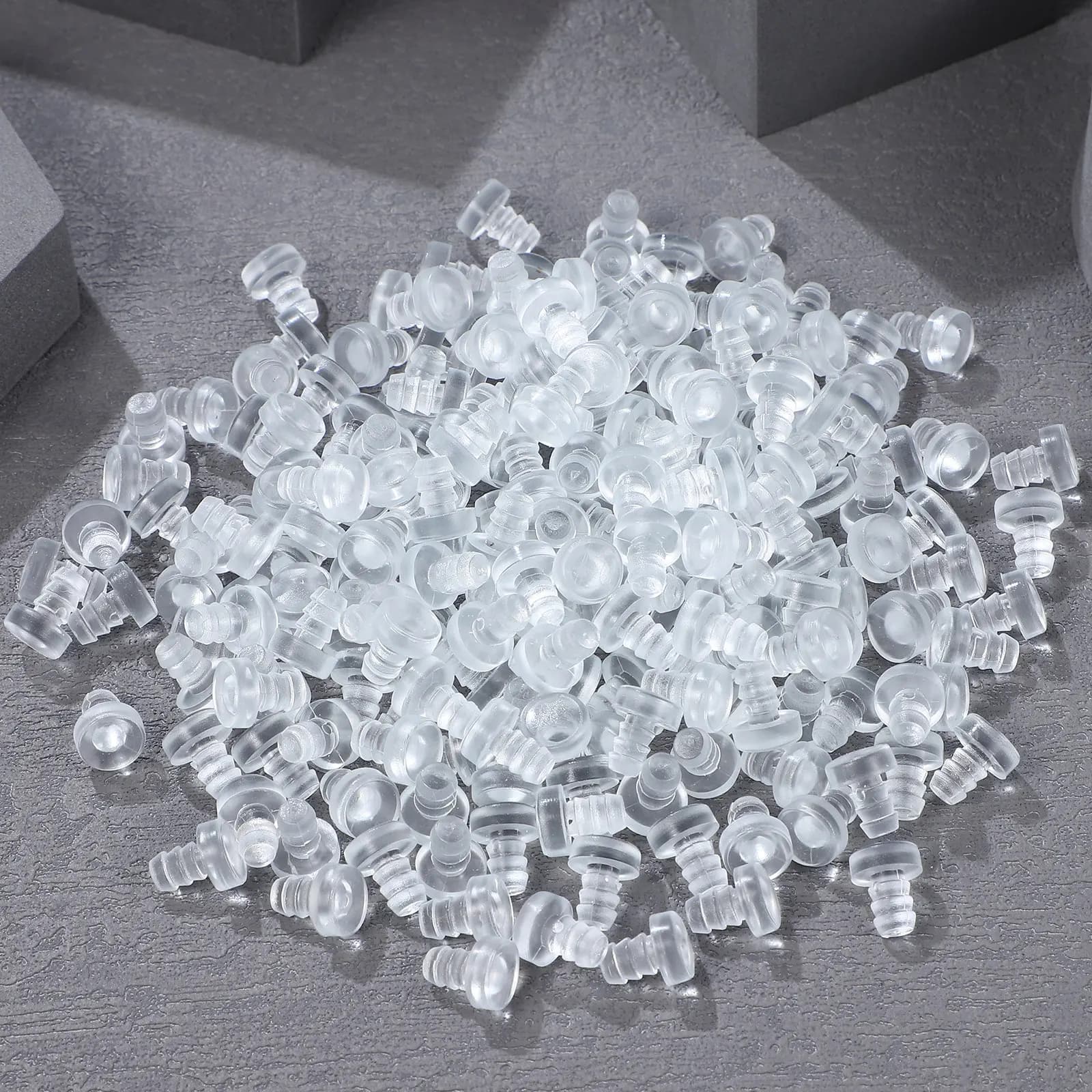 200Pcs Transparent PVC Anti-Collision Stem Bumpers Cabinet Door Stopper Table Furniture Buffers Silent Protectors