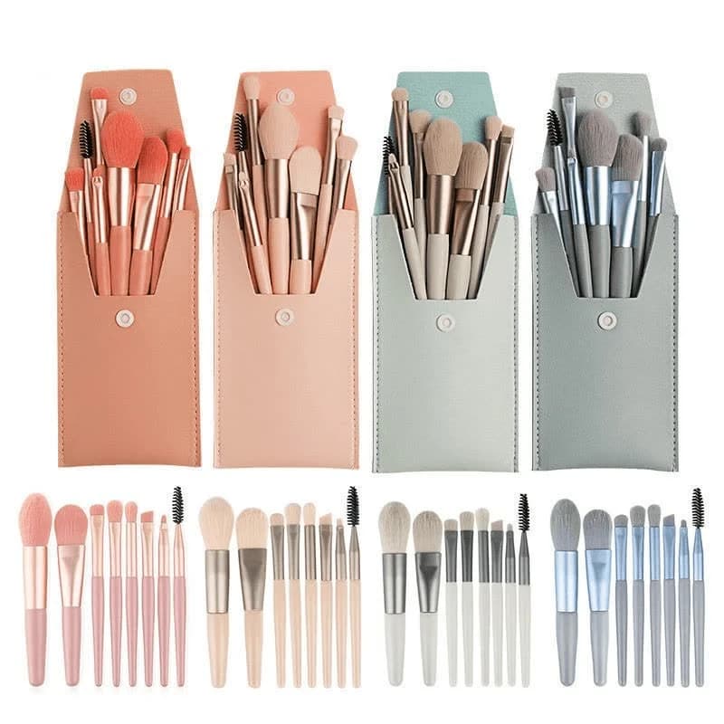 1 Set of 8pcs Makeup Brush Sets, A Complete Set of Brushes, A Beginner's Portable Soft Hair Foundation Make-up Beauty Tools