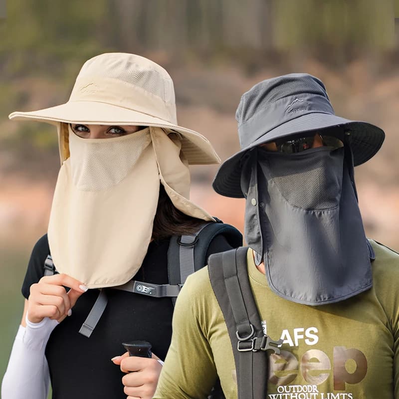 Cappello da pescatore estivo da uomo, cappello da sole da uomo ad asciugatura rapida per protezione solare all'aperto, per ombreggiarsi durante la pesca, cappello da sole traspirante