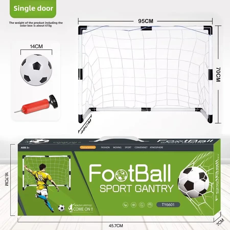 Sports folding children's soccer door with pump and ball Portable football for outdoor training toy