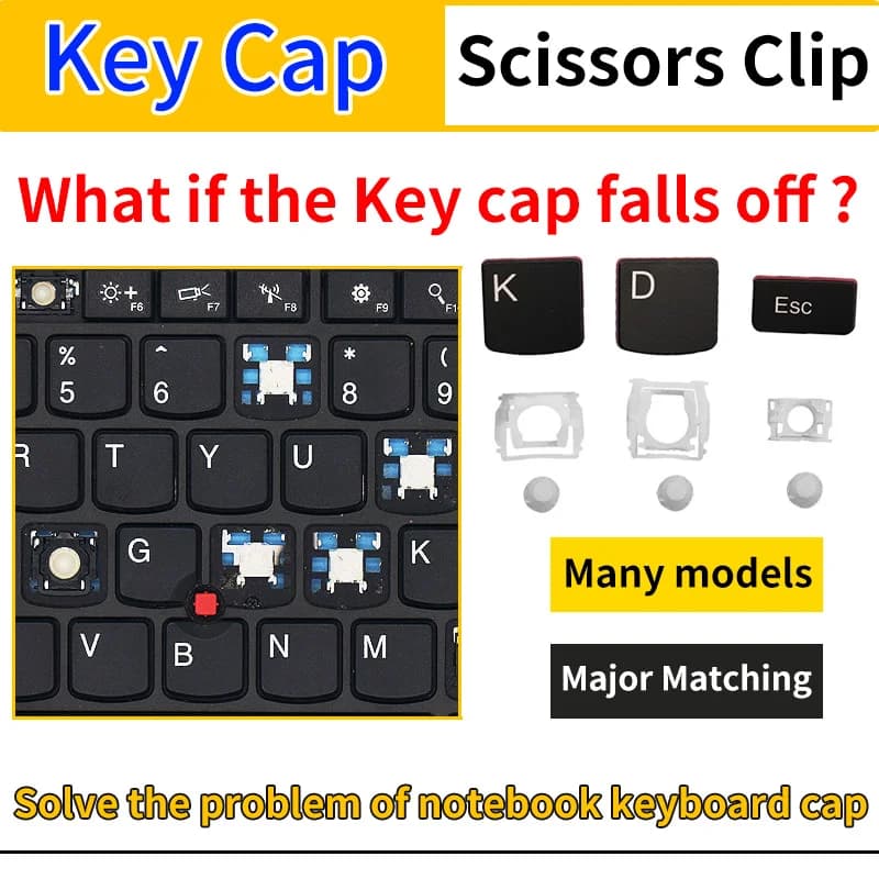 Chiave keycap di ricambio per Lenovo Asus HP Toshiba Samsung Acer Sony Xiaomi Huawei IBM Msi Tastiera portatile tutte le serie KEY e clip