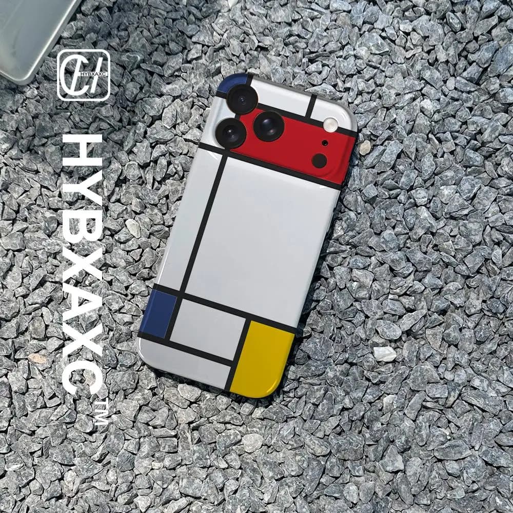 Abstract Piet Mondrian Pattern Phone Case For iPhone 17 16 15 14 13 12 11 Pro Max Mini SE 7 8 Plus 17E Shockproof Cover HYBXAXC