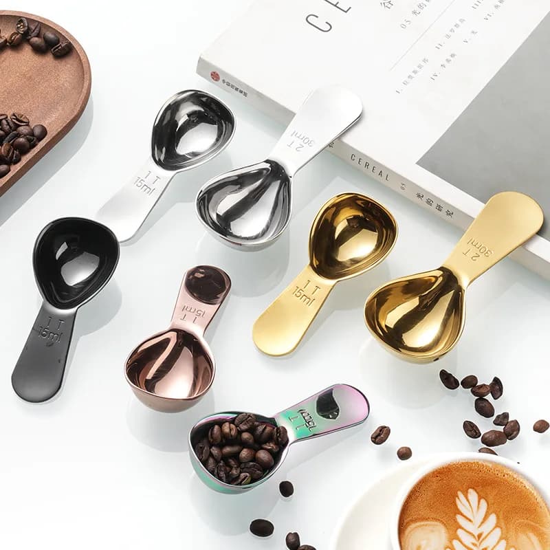 304 Stainless Steel Coffee Bean Measuring Spoon 15ml/30ml Protein Powder Kithen Measuring Spoon Baking Seasoning Kitchen Tools