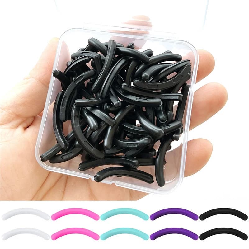 ● Gommini di Ricambio per Piegaciglia Colorati, 30 Pezzi/Scatola, Strisce Elastiche di Ricambio per Piegaciglia, Accessori