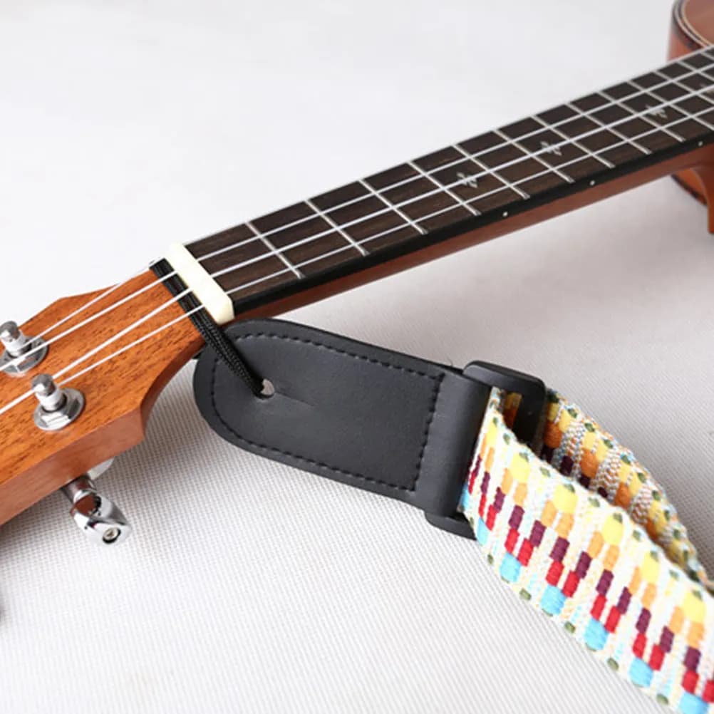 Tracolla per ukulele da 2 pezzi, design vivace e colorato, tracolla per chitarra portatile, robusta e leggera, perfetta per le performance dal vivo