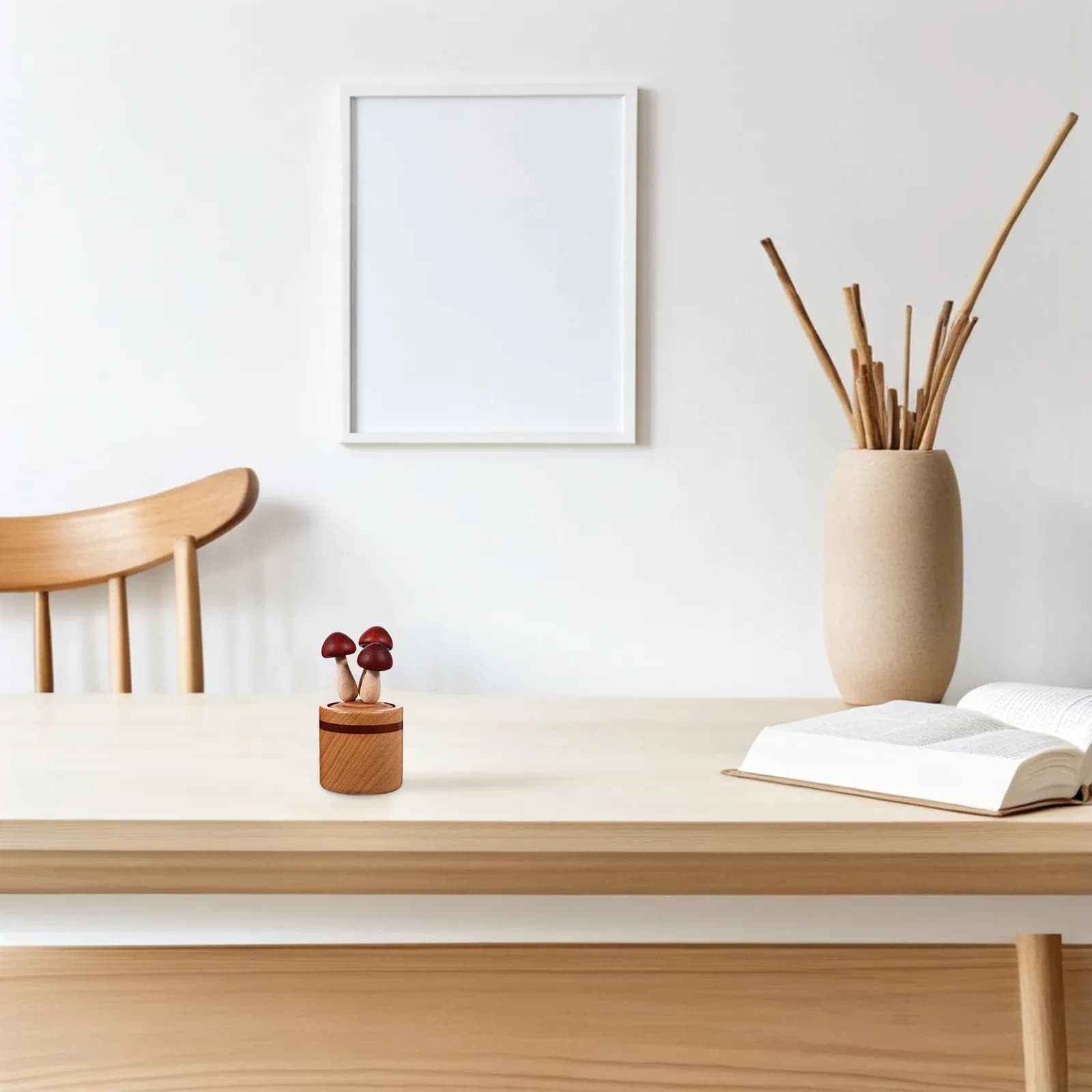Grazioso Diffusore di Oli Essenziali a Forma di Fungo in Legno, Mini Diffusore per Aromaterapia per Casa, Ufficio, Auto, Piccolo Regalo Decorativo Rilassante