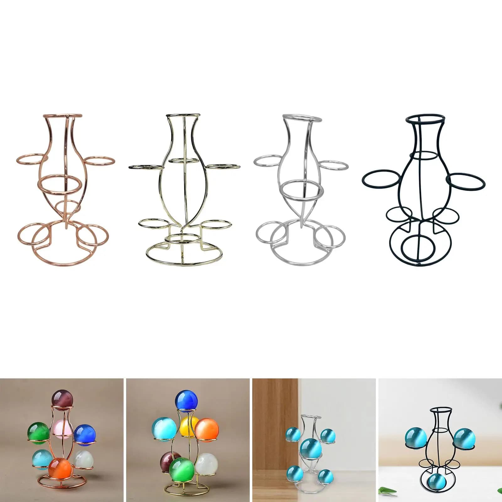 Sfere del sedile con sfera di cristallo Supporto in metallo Espositore con sfera Staffa con sfera di cristallo per centrotavola