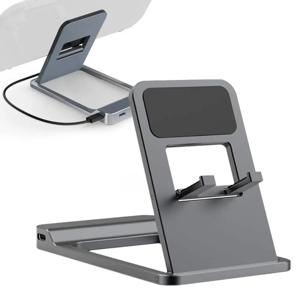 Docking station per Nintendo 2 Convertitore di mirroring per schermo Base in lega di alluminio Console di gioco Supporto di ricarica per archiviazione S7Y1