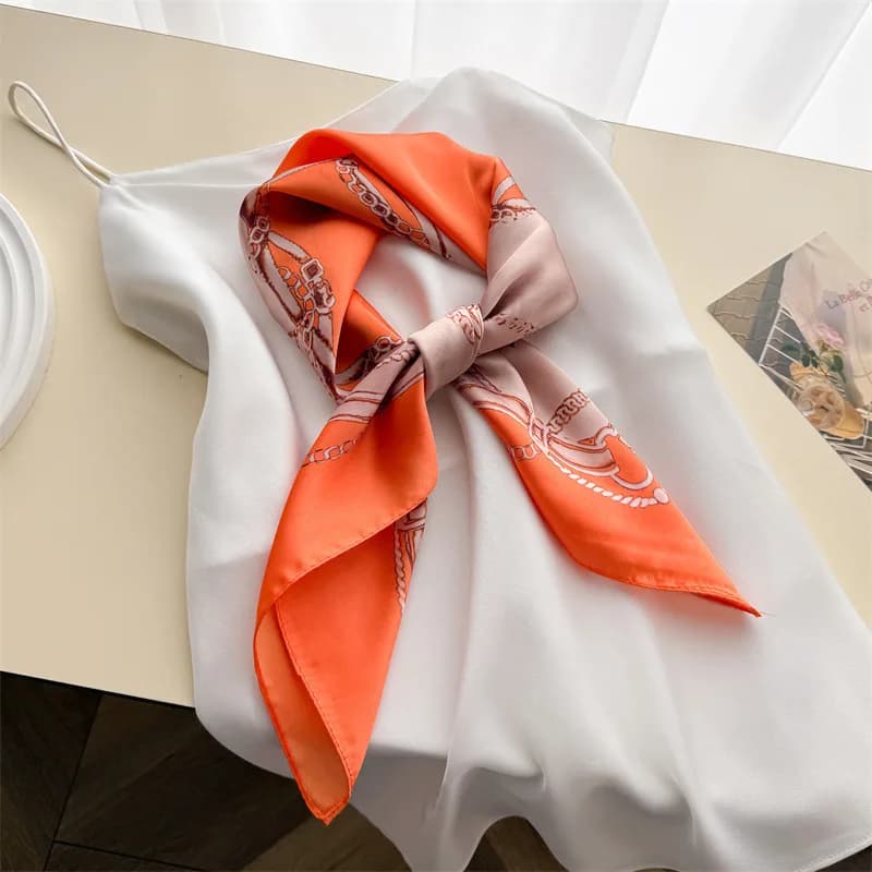 Foulard Quadrato, Bandana, Hijab, Sciarpe di Seta, Copricapo da Donna, Turbante Stampato di Lusso, Sciarpa Avvolgente