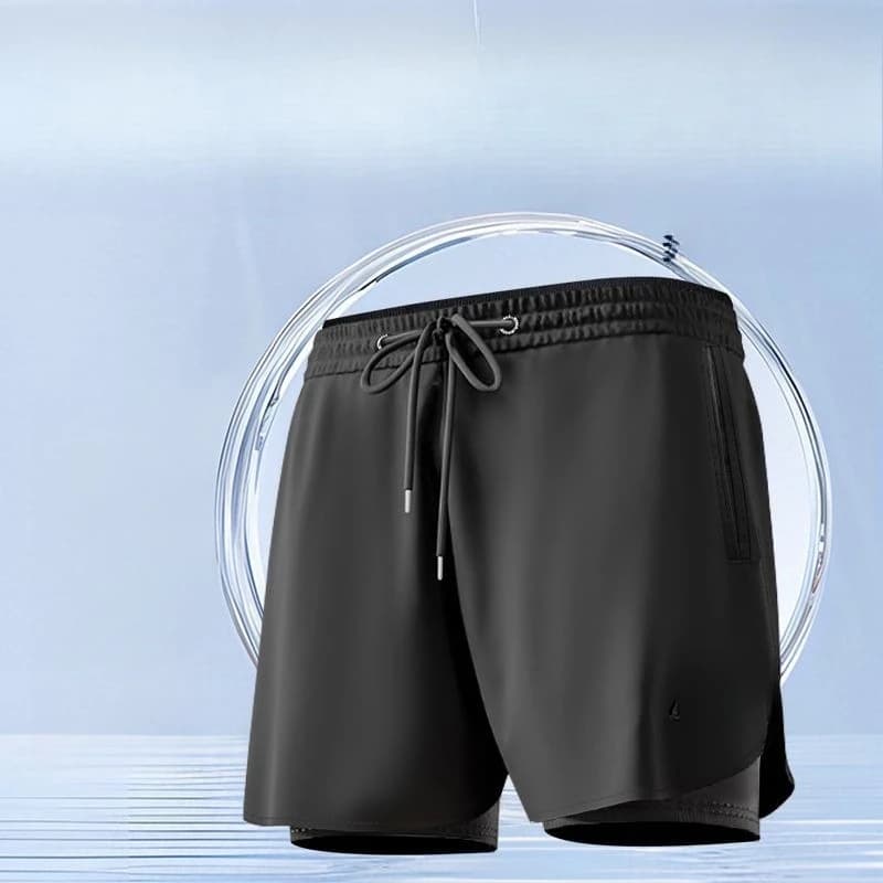 Swimwear, swim cap and high-end men's goggles in three pieces.