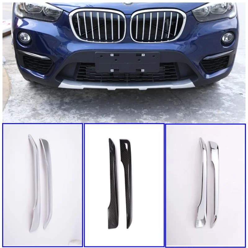 2pcs ABS Chrome For BMW X1 F48 2016 2017 2018 2019 Car Front head Fog Lamp Cover Trim Molding Accessories