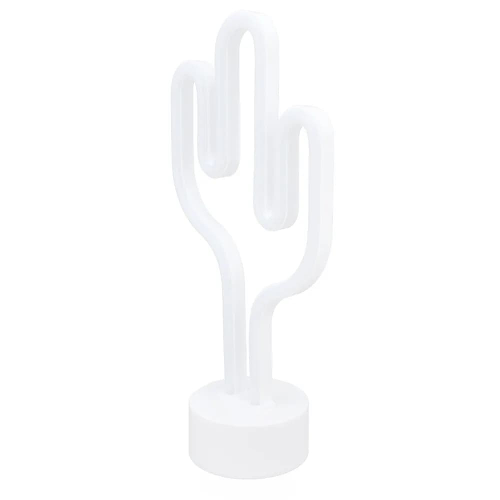 Desert Plant Neon Sign Battery Operated Green Light LED Neon Lamp with Base Holder LED Light Source Desktop Neon Light