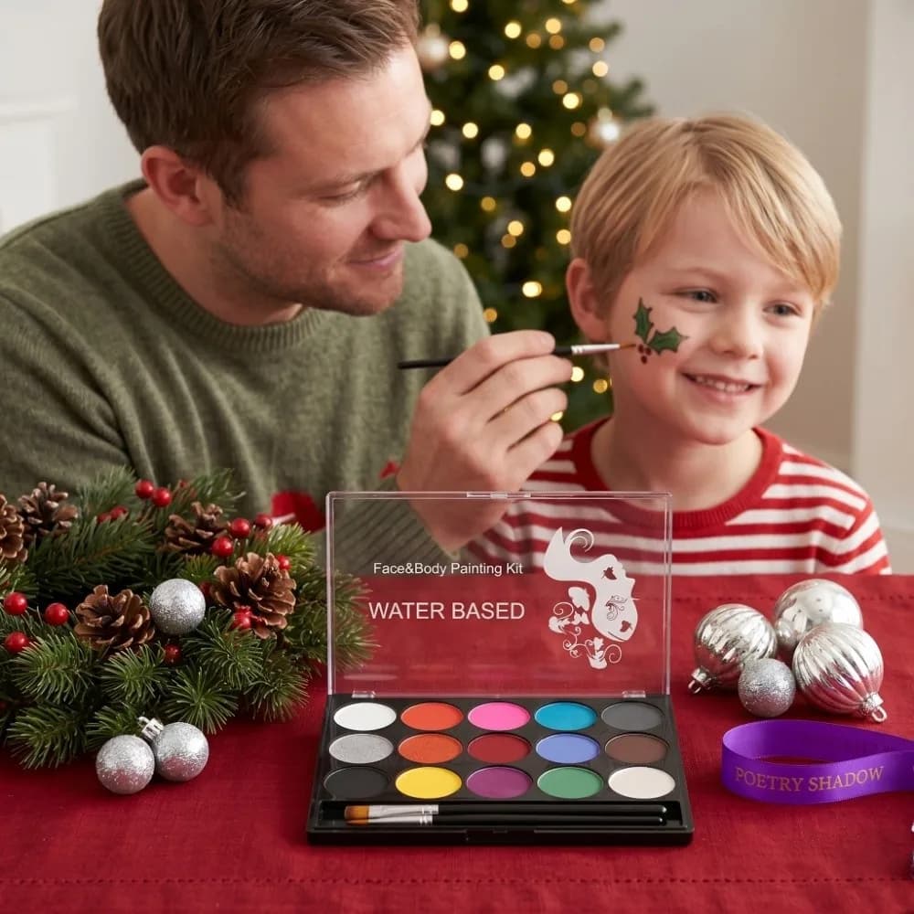 Festival Gift 15 Colors Face Paint Water Based Long Lasting Painting Kit Pearlescent Makeup Palette Theme Parties